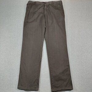 Armani Collezioni Chino Pants Mens 38x32 Brown Herringbone Stretch Straight Leg